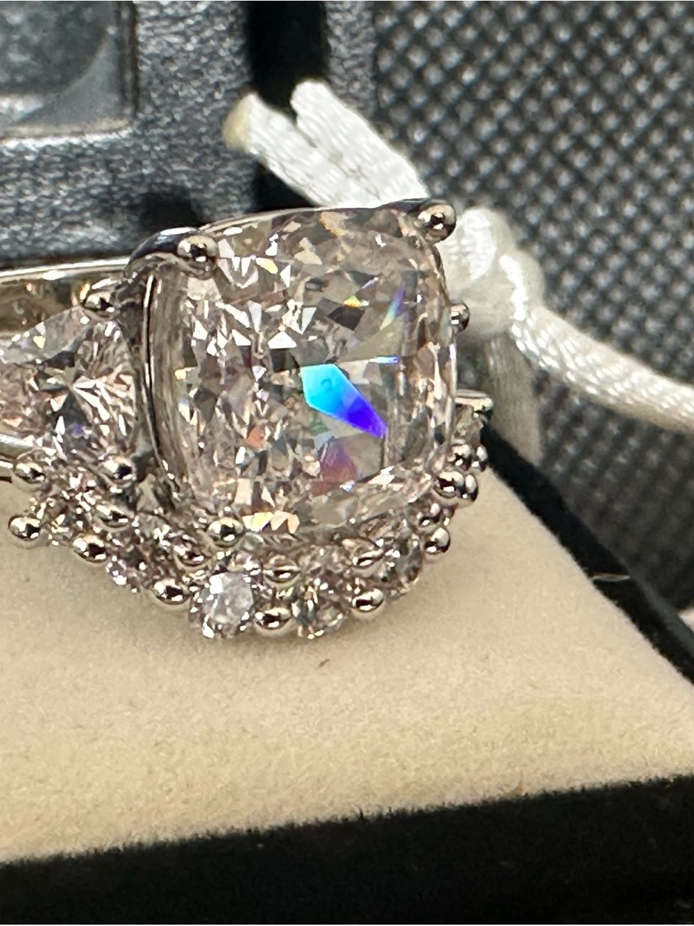 Jewelry | Effinny Silver Diamond Accent Wedding Ring Set Size 5 | Poshmark